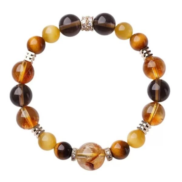 【 Energetic Protection】 Natural Yellow Crystal with Tiger Eye Stone for women's Bracelet - Image 2
