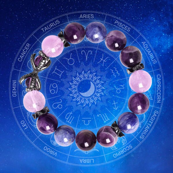 【Guardian Charm】Lavender Amethyst Plus Blue Crystal Plus Uruguayan Amethyst Crystal Bracelet - Image 2