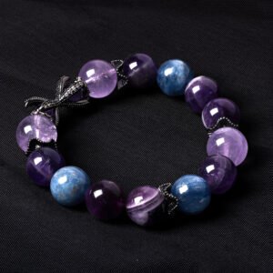 【Guardian Charm】Lavender Amethyst Plus Blue Crystal Plus Uruguayan Amethyst Crystal Bracelet
