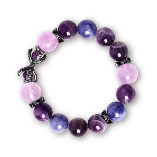 【Guardian Charm】Lavender Amethyst Plus Blue Crystal Plus Uruguayan Amethyst Crystal Bracelet - Image 3