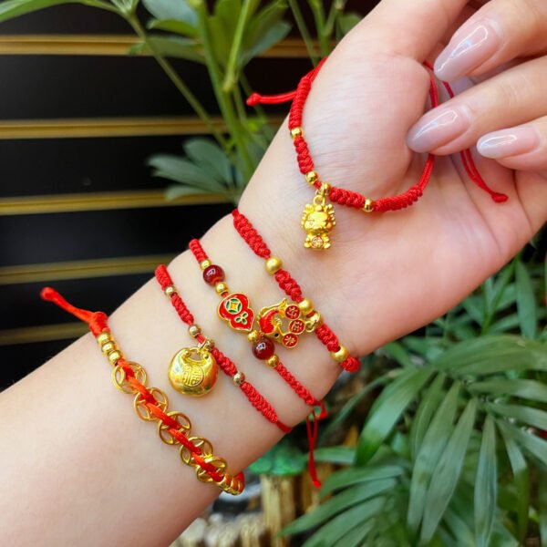 【Energetic Protection】Packaging Status Fortune Arrvial and Golden Luck Lock Blessing dragon Red String Collection - Image 2